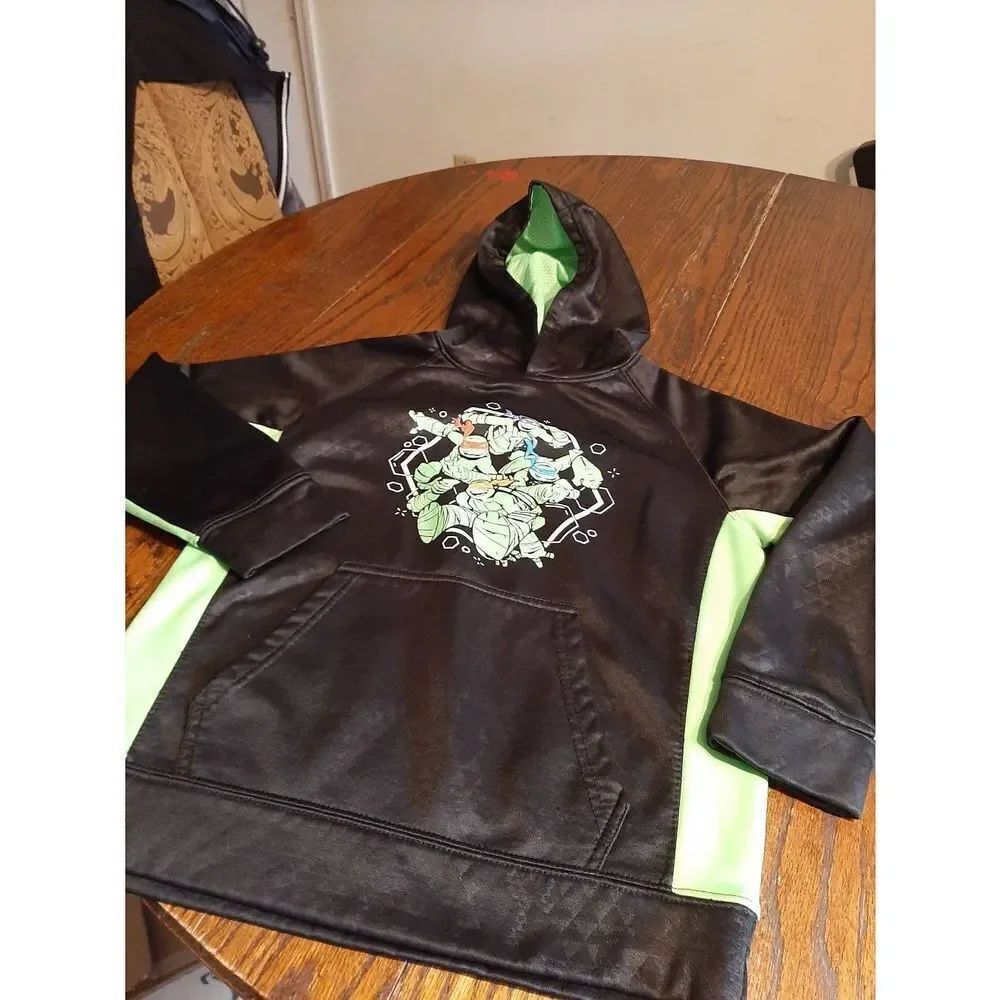 Large 10/12 Nickelodeon Teenage Mutant Ninja Turtles Black Green Hoodie Sweatshi
